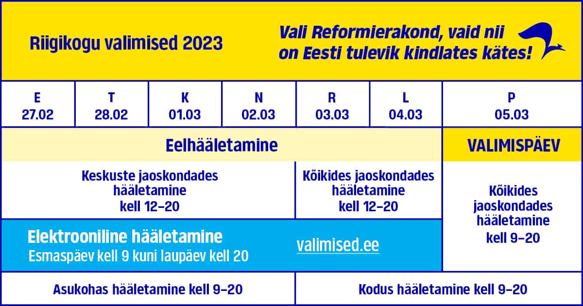 Hääletamise Võimalused Ida Virumaal Reformierakond Riigikogu